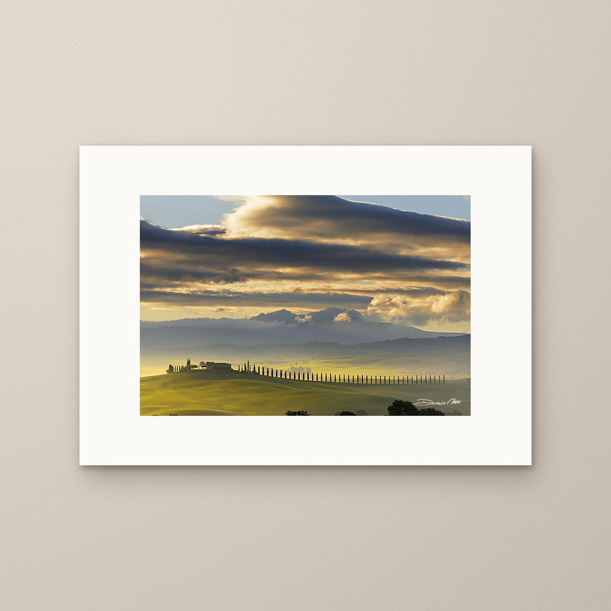 Dawn in Val d’Orcia – fine art print by Duccio Nacci, size XS, print only on A2 paper (42 × 59.4 cm)