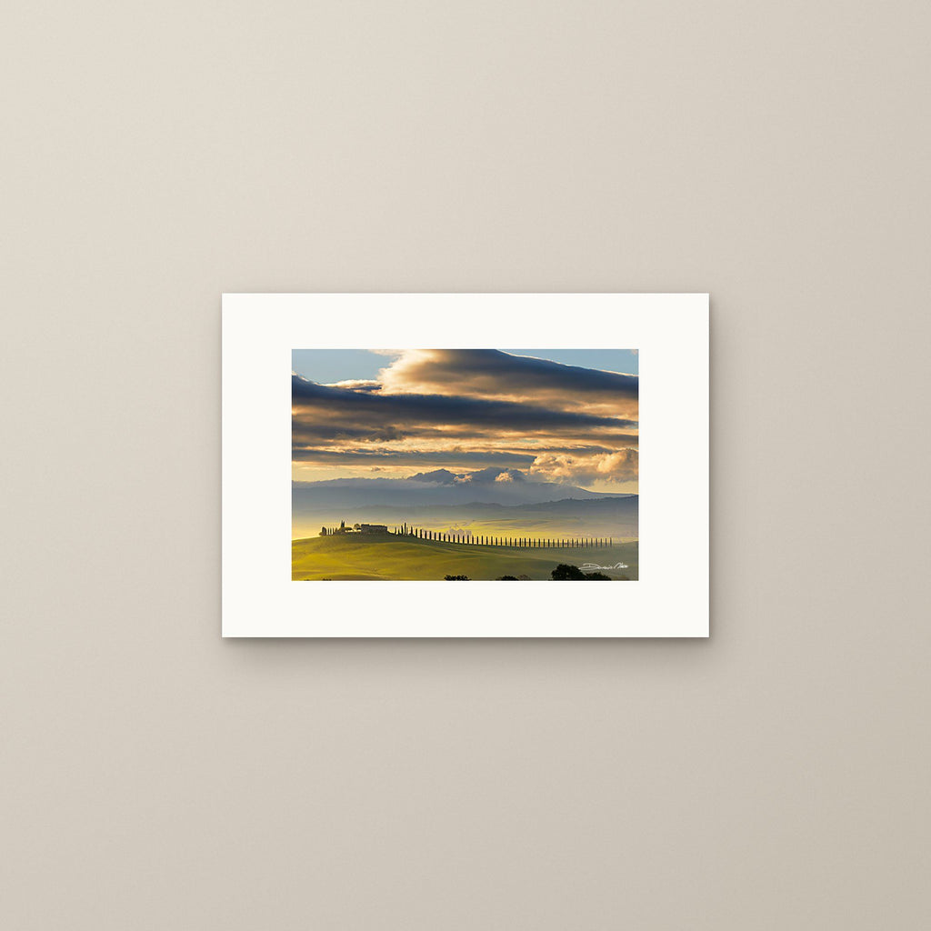 Dawn in Val d’Orcia – fine art print by Duccio Nacci, size S, print only on A3 paper (29.7 × 42 cm)