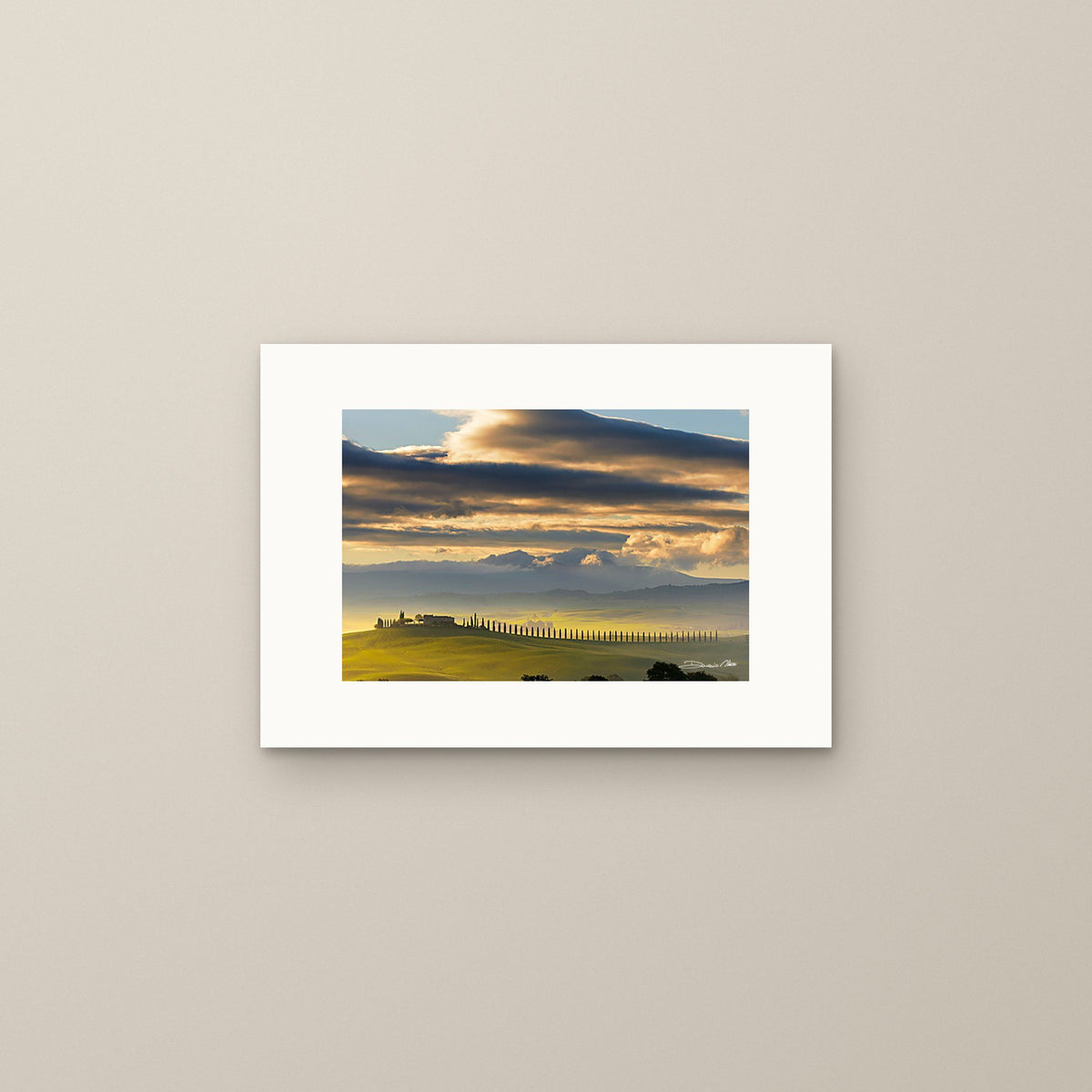 Dawn in Val d’Orcia – fine art print by Duccio Nacci, size S, print only on A3 paper (29.7 × 42 cm)