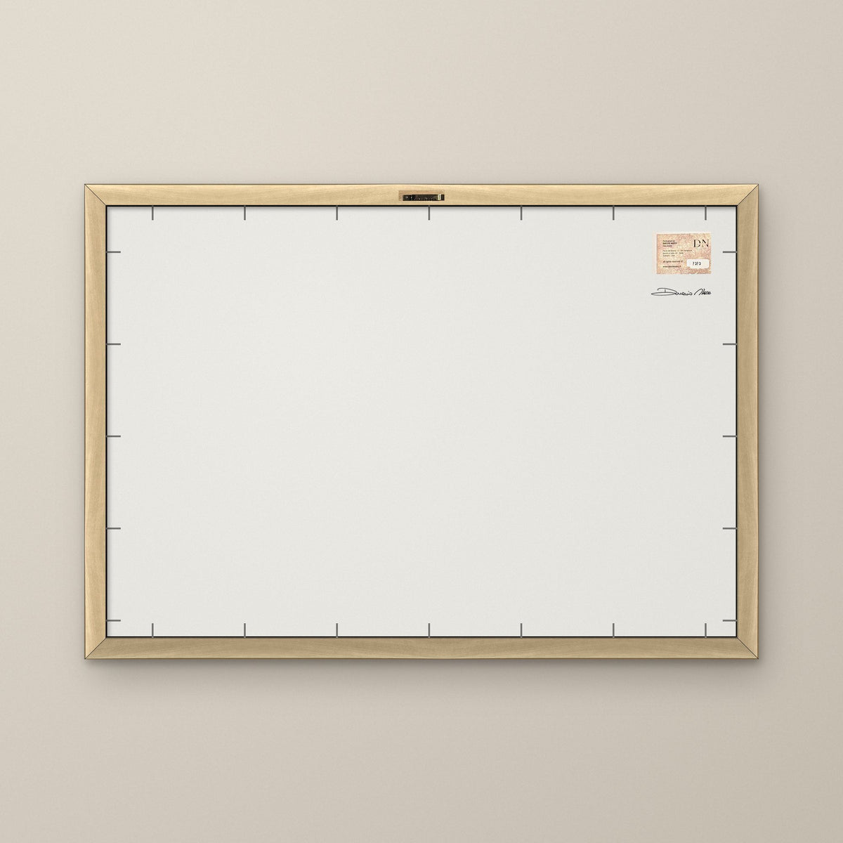 Dawn in Val d’Orcia – fine art print by Duccio Nacci, back of the frame with signed label