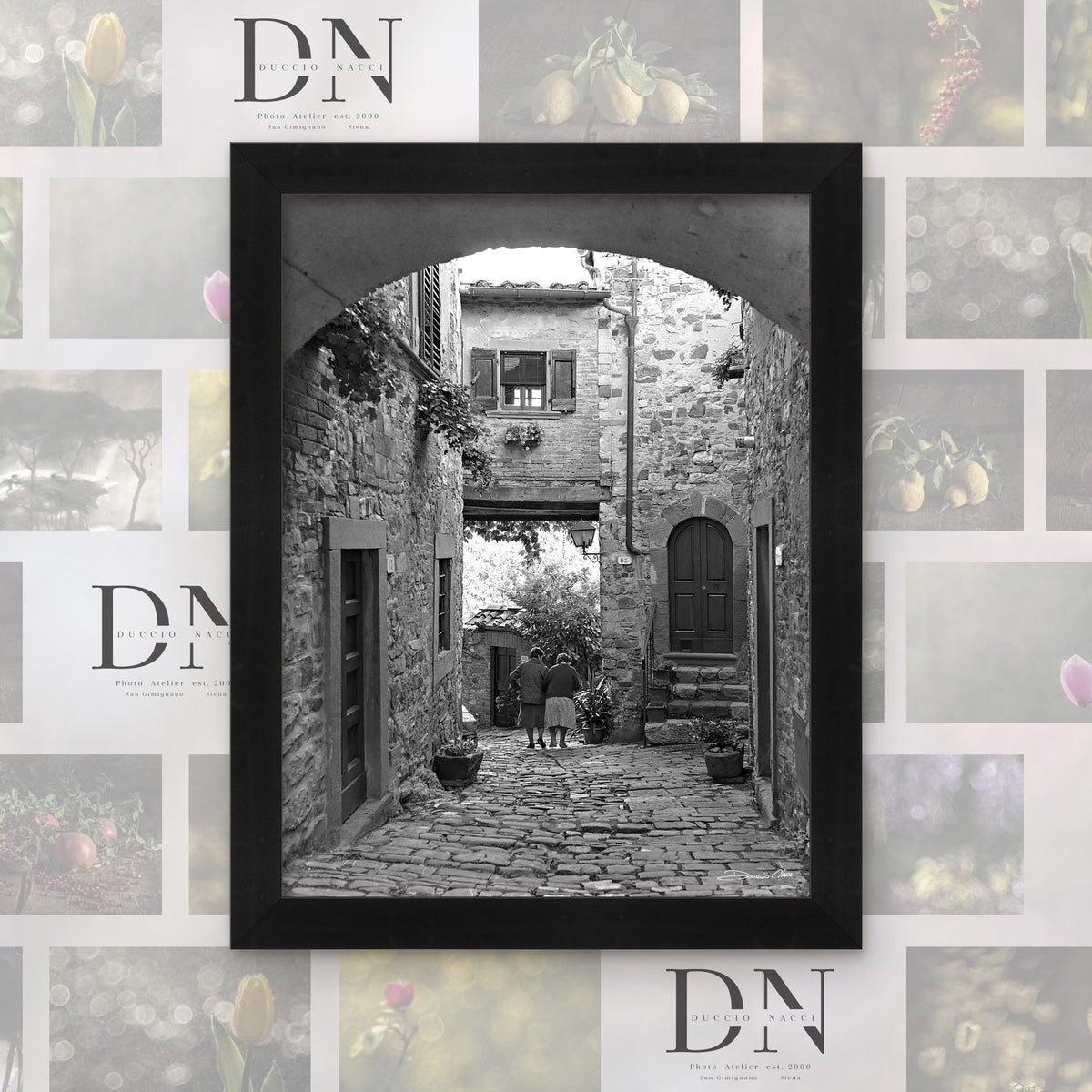 Amitié éternelle – tirage d'art de Duccio Nacci, format L/XL/XXL, avec cadre noir