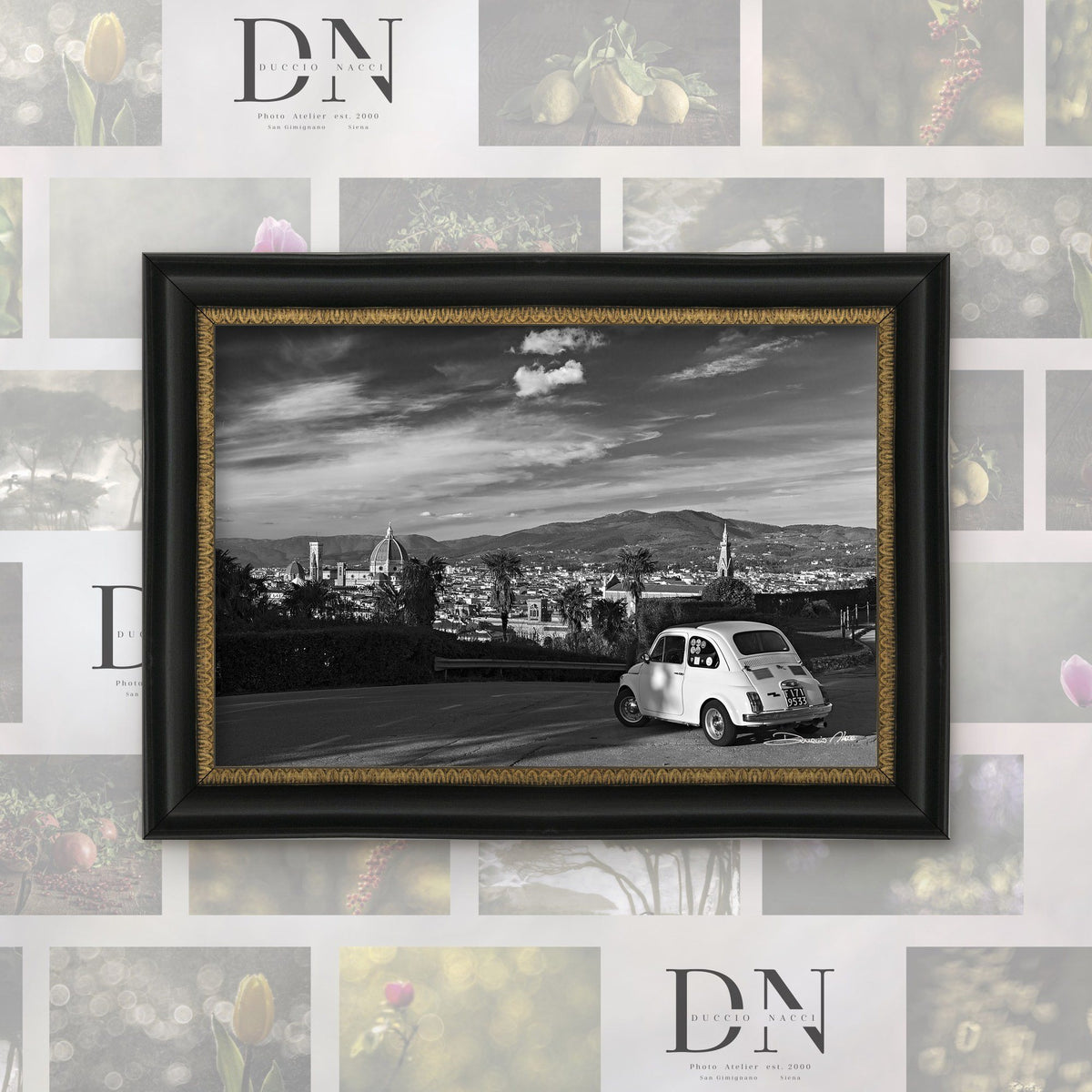 Florentine Dream – fine art print by Duccio Nacci, size L/XL/XXL, with black and gold frame