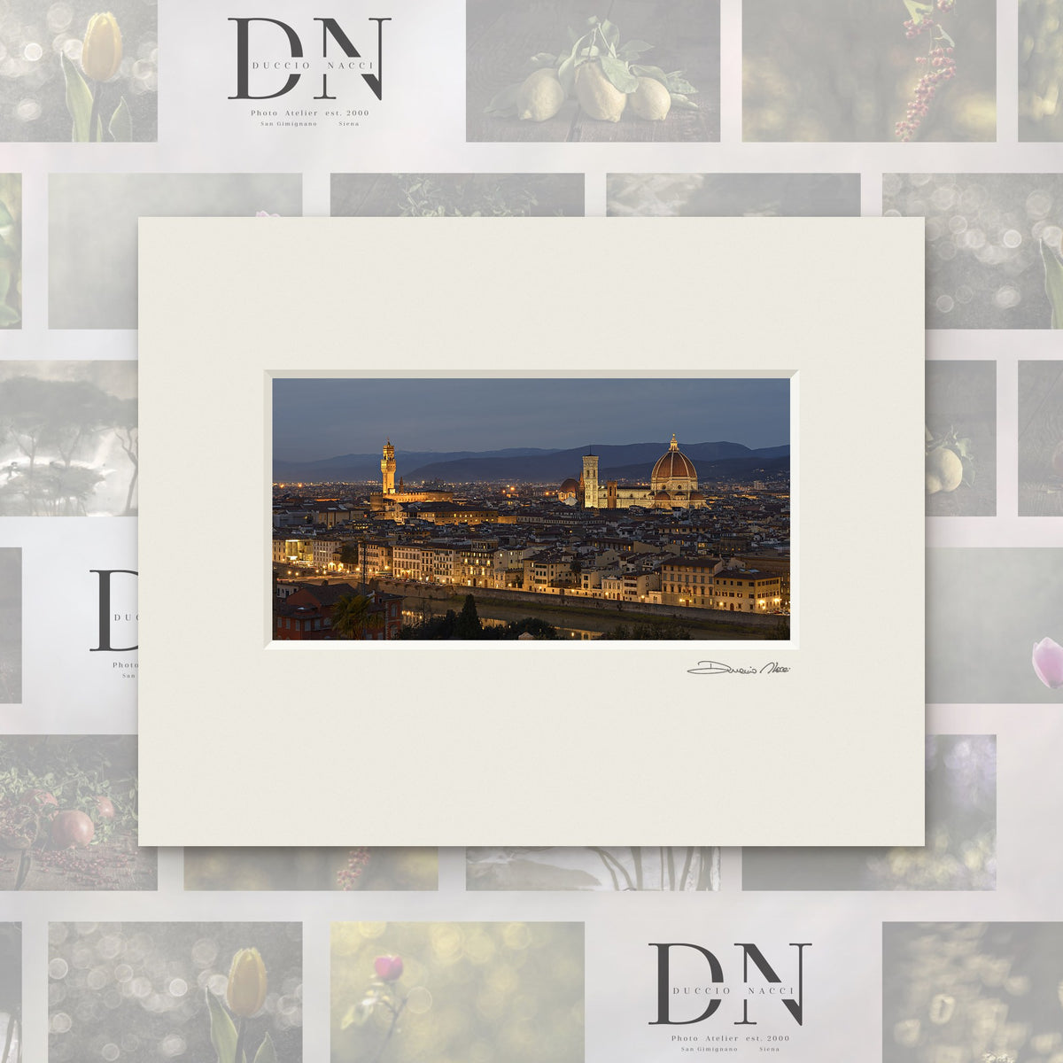 Nuit florentine – tirage d'art de Duccio Nacci, format 24×30, tirage avec passe-partout blanc