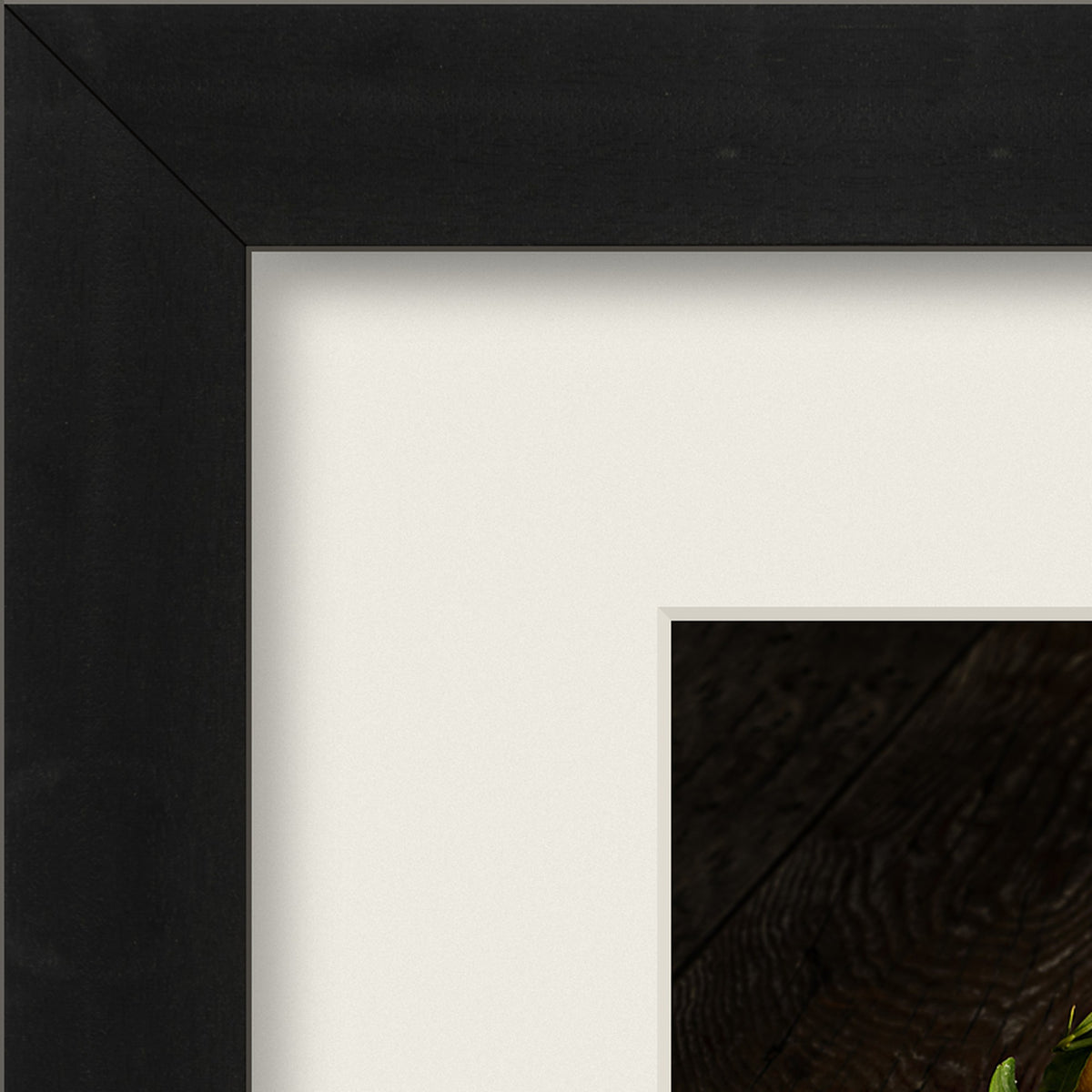 Tangerines – fine art print by Duccio Nacci, frame corner detail with white mat