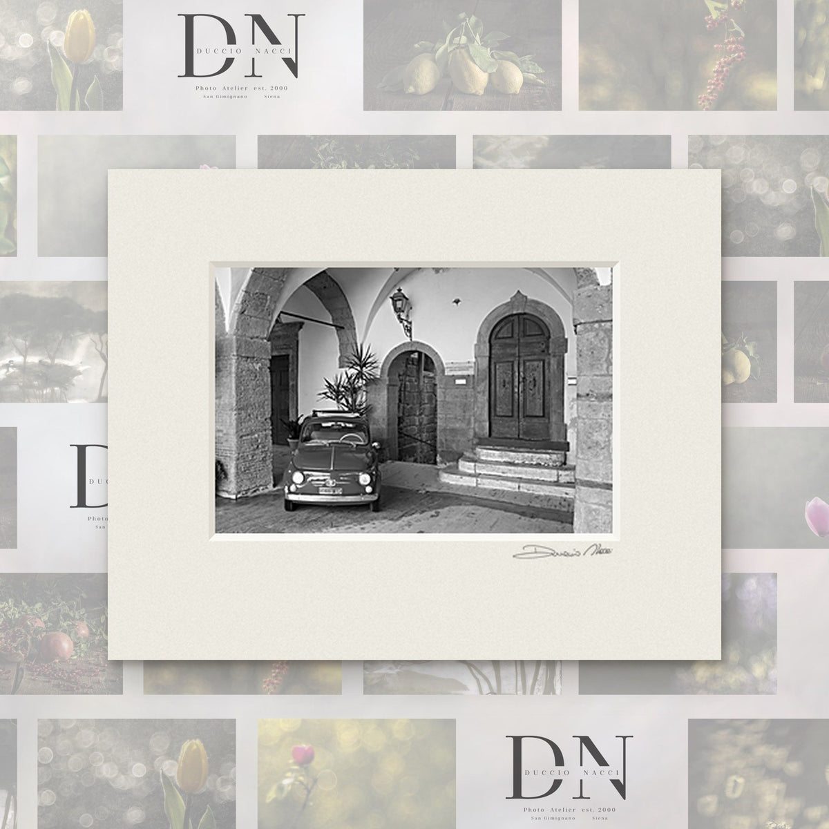 Le Portique antique – tirage d'art de Duccio Nacci, format 24×30, tirage avec passe-partout blanc