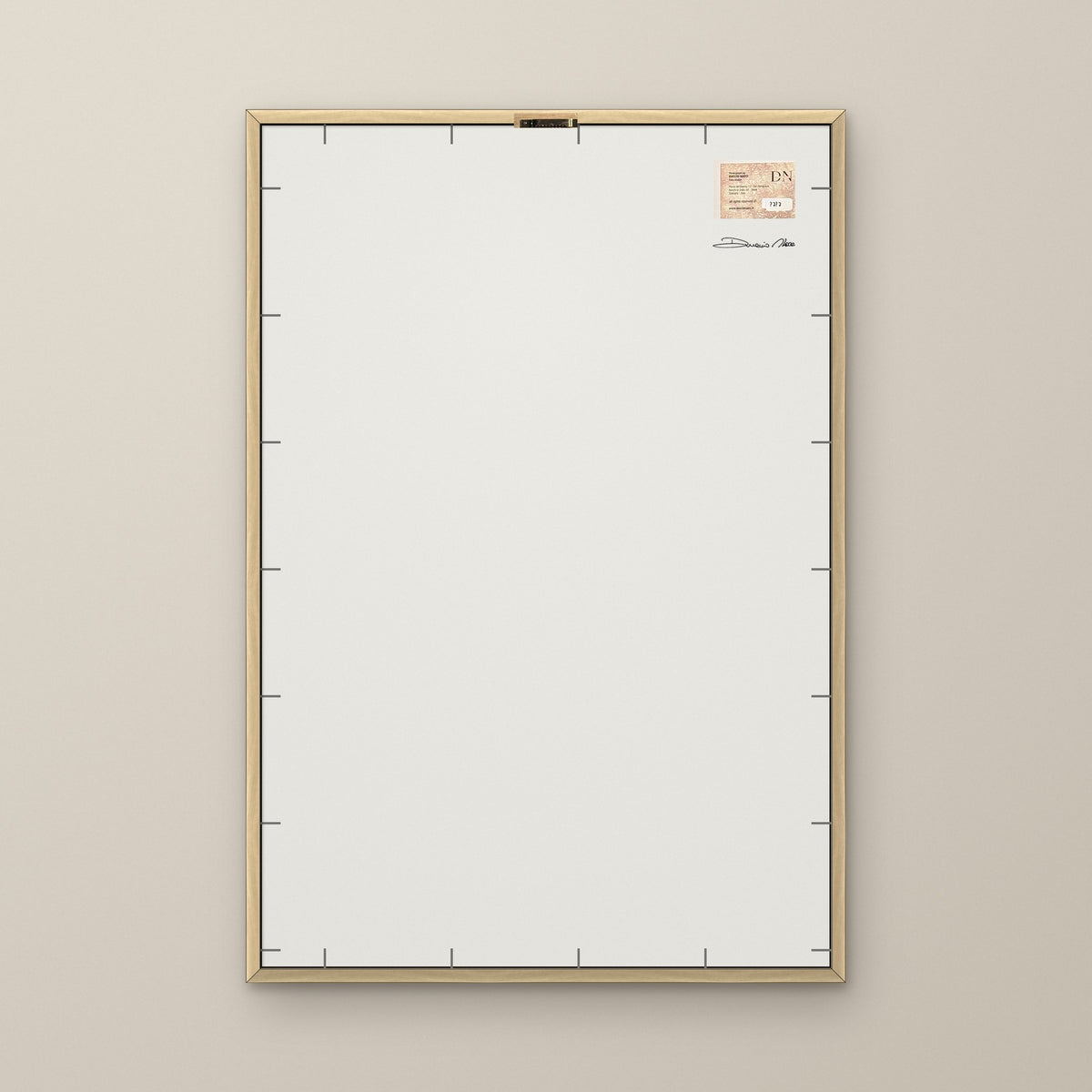 The Flock's Way – fine art print by Duccio Nacci, back of the frame with signed label