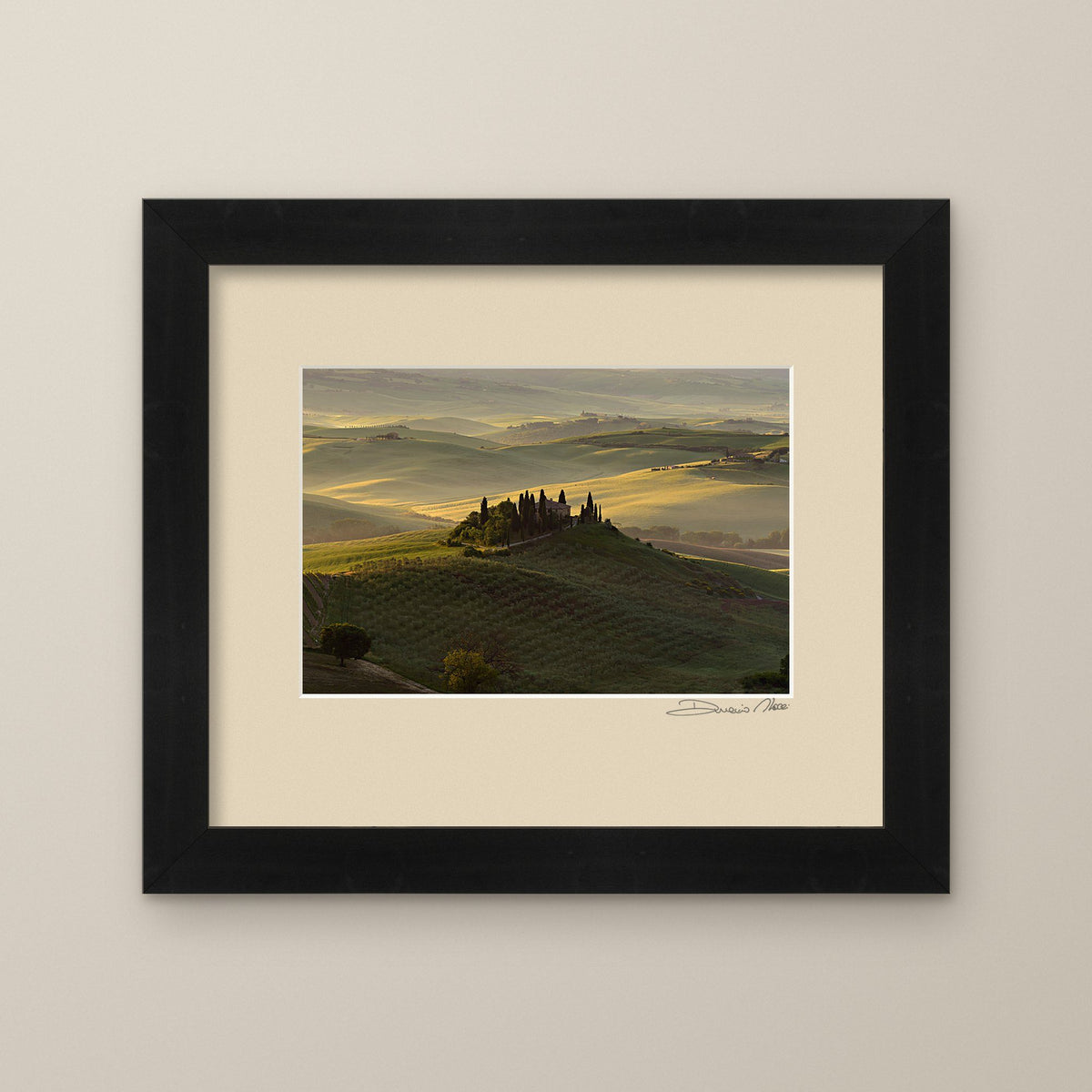The Suspended Landscape – fine art print by Duccio Nacci, size M, with black frame and white mat