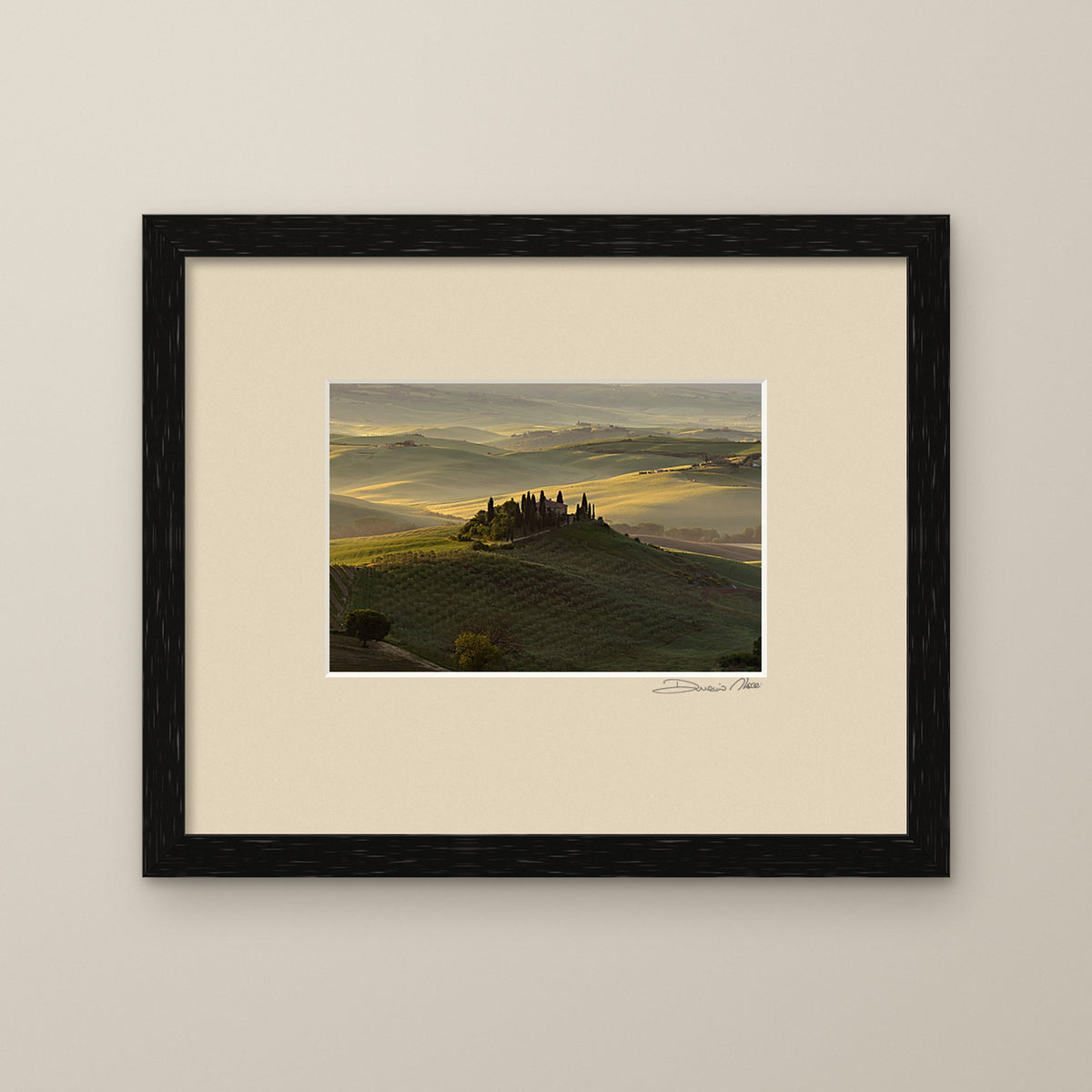 The Suspended Landscape – fine art print by Duccio Nacci, size S, with thin black frame and mat