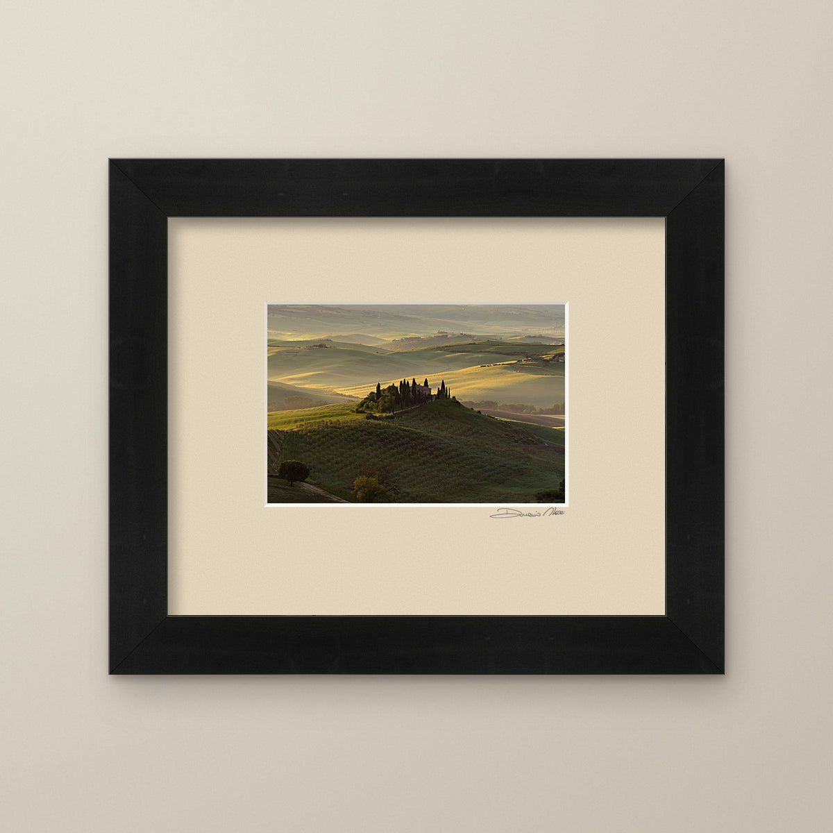 The Suspended Landscape – fine art print by Duccio Nacci, size S, with black frame and white mat