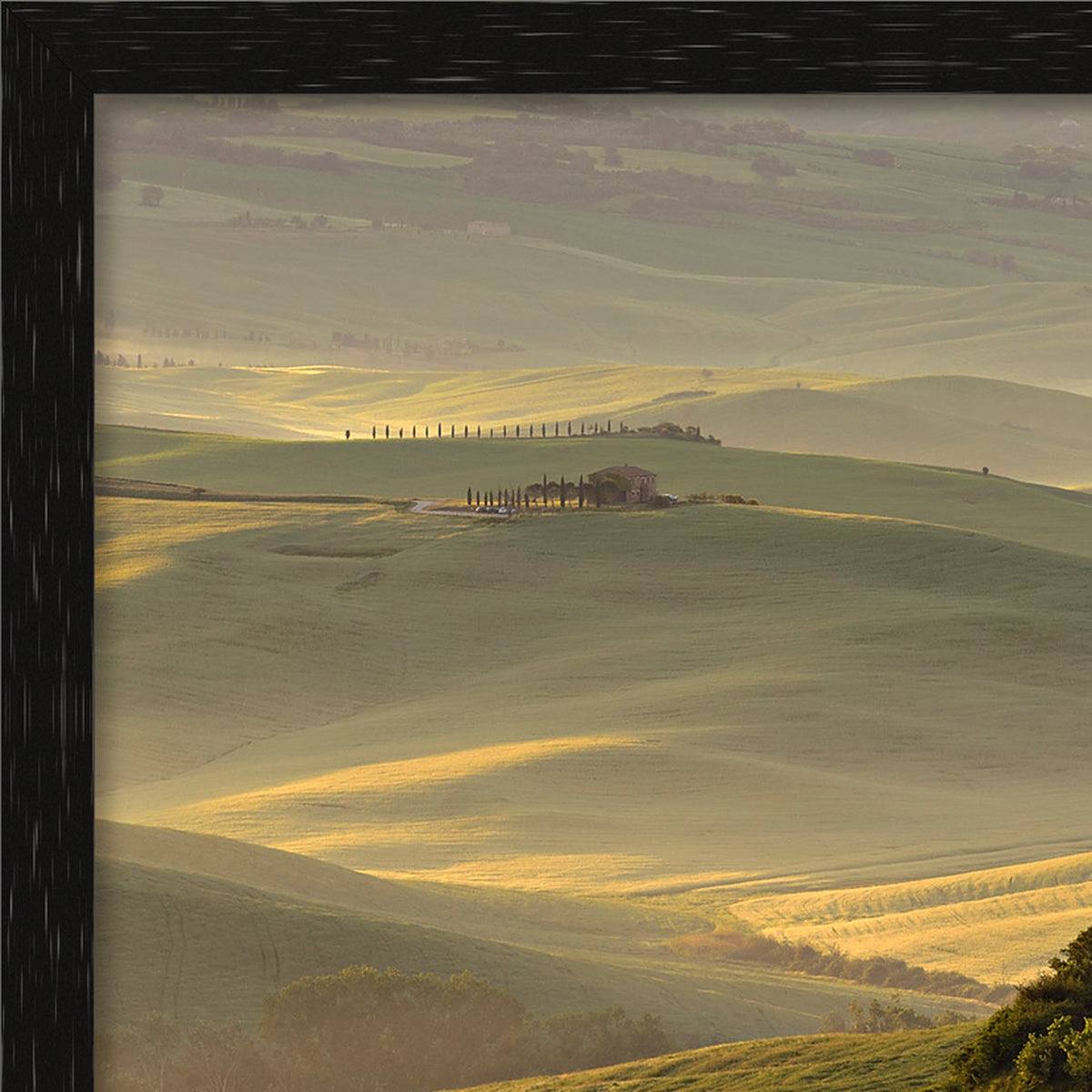 The Suspended Landscape – fine art print by Duccio Nacci, thin frame corner detail