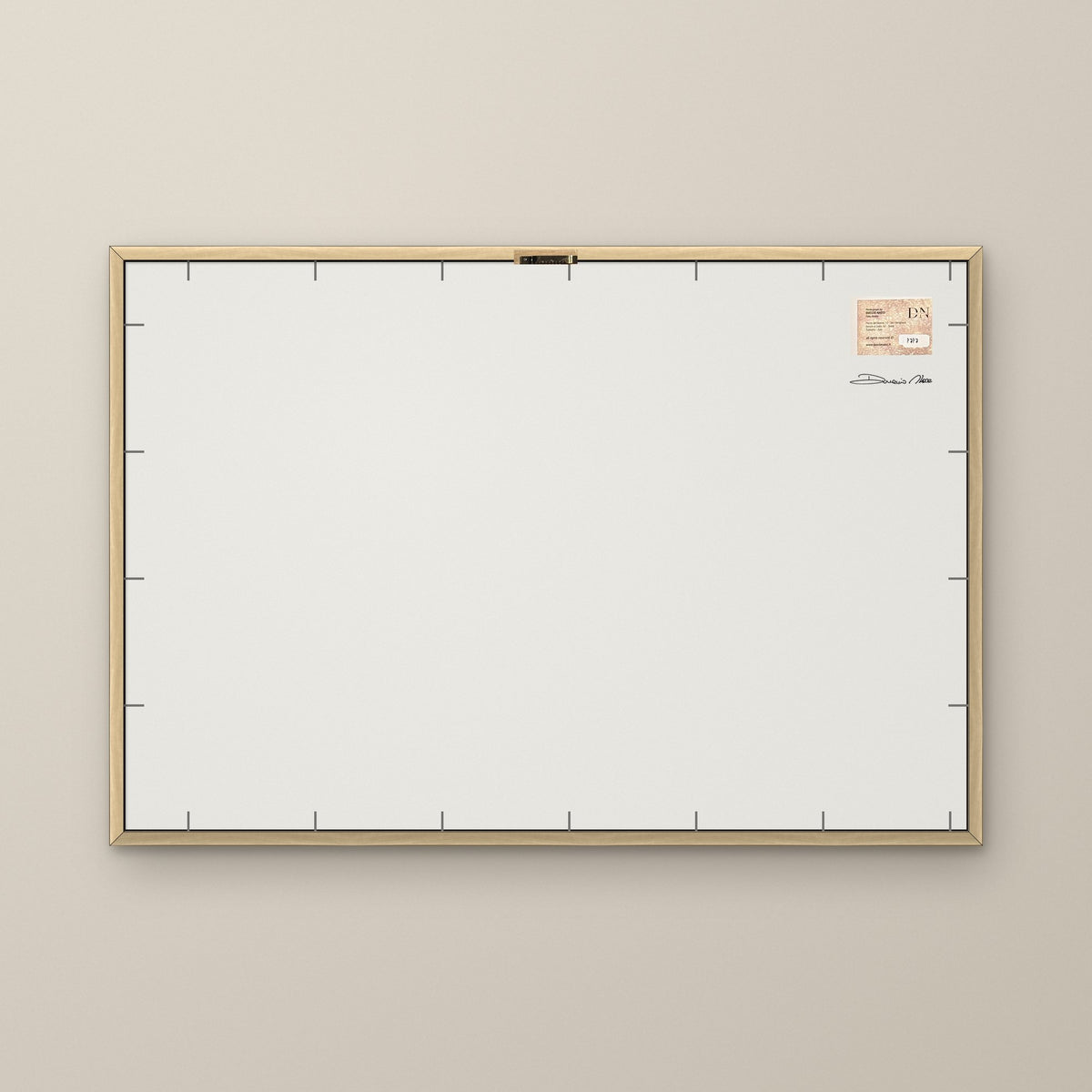The Suspended Landscape – fine art print by Duccio Nacci, back of the frame with signed label