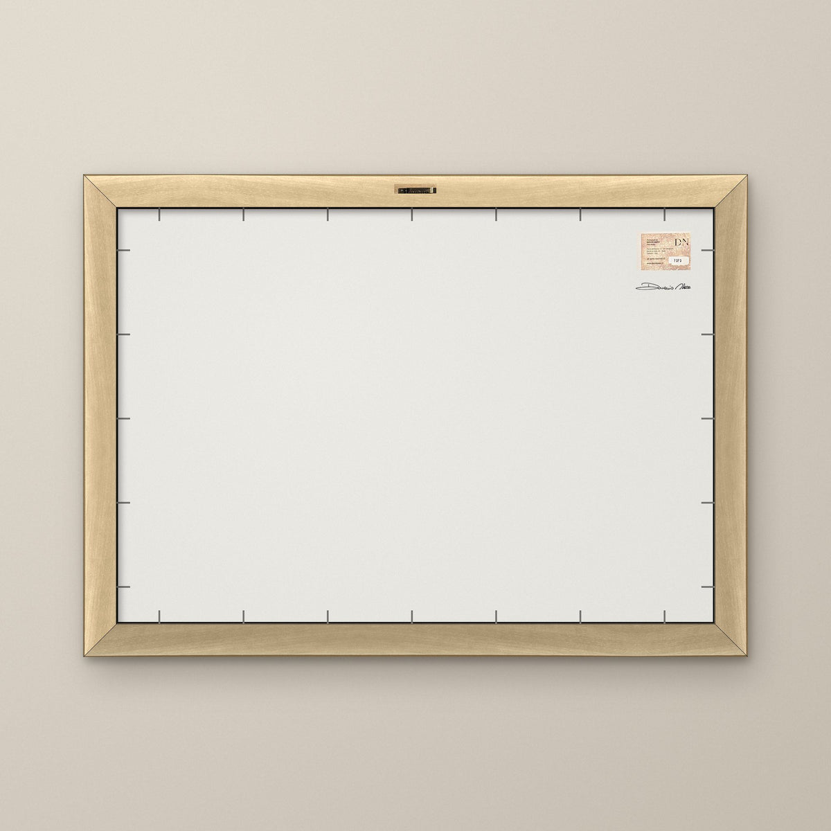 The Suspended Landscape – fine art print by Duccio Nacci, back of the frame with signed label