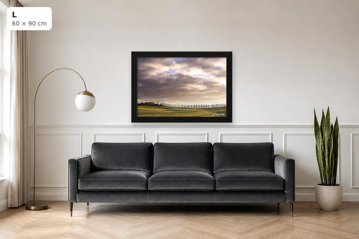 Fine art print by Duccio Nacci in a furnished interior