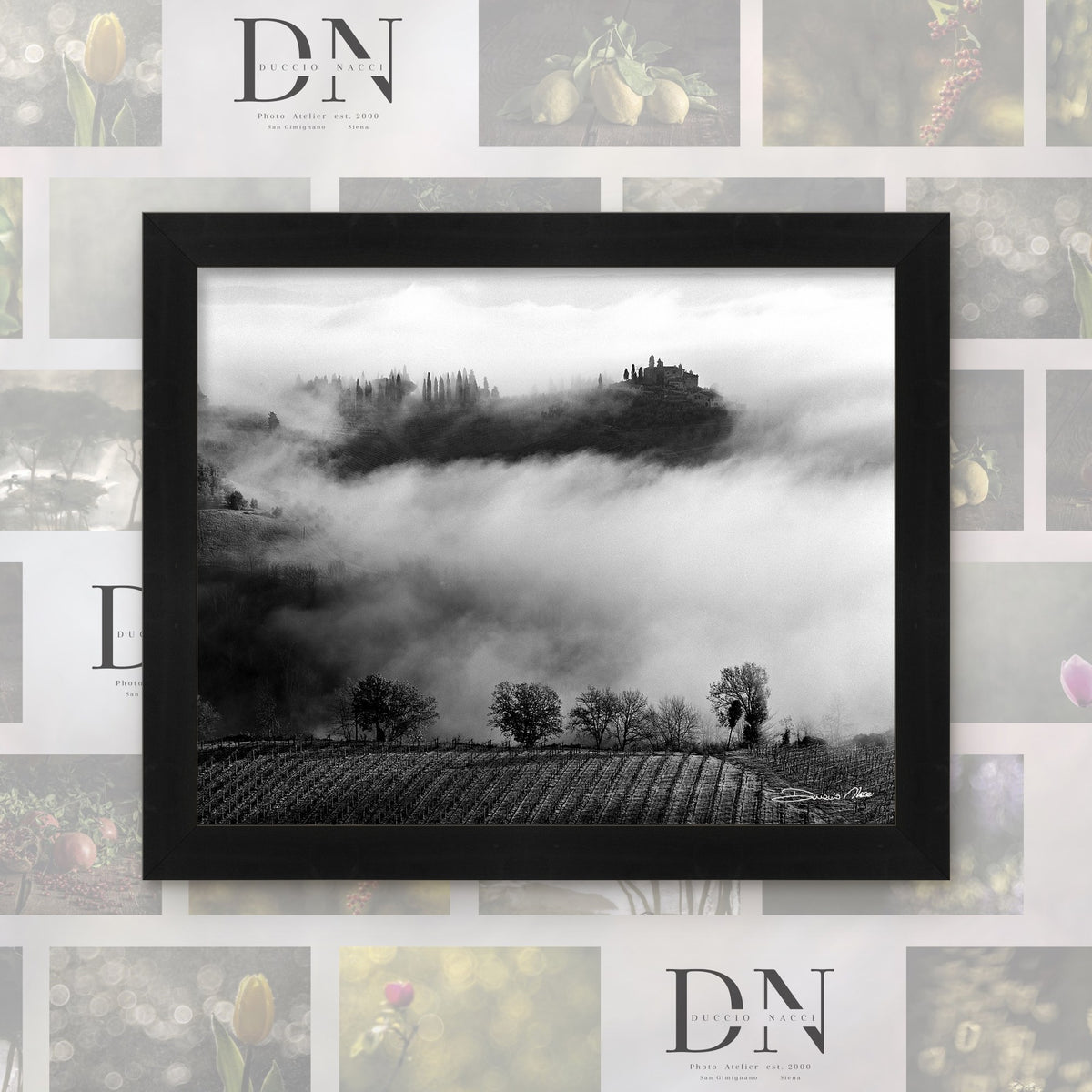 Whispers in the Mist – fine art print by Duccio Nacci, size L/XL/XXL, with black frame