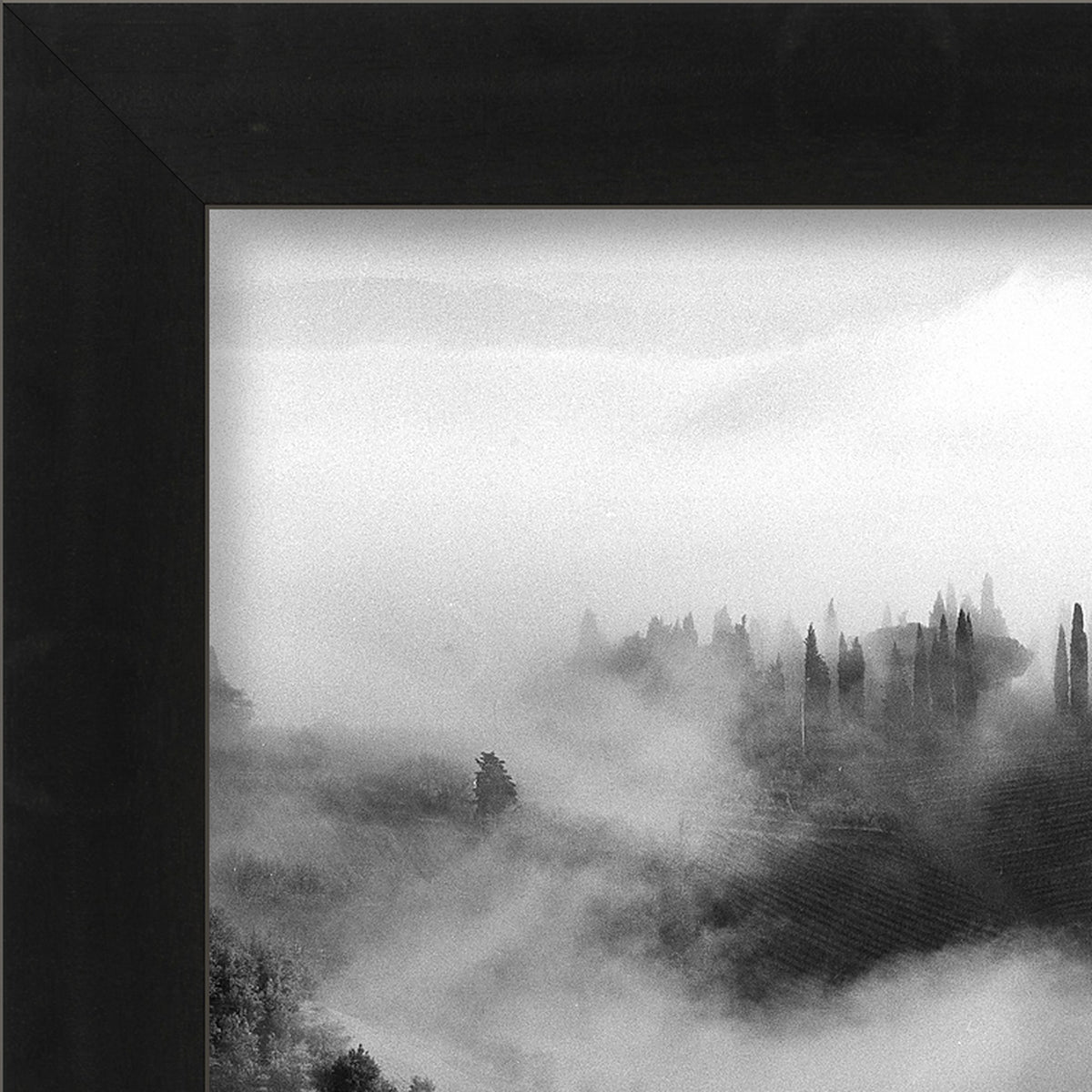 Whispers in the Mist – fine art print by Duccio Nacci, frame corner detail
